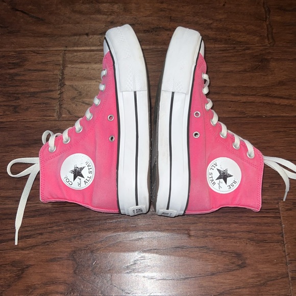 Converse Allstar Chuck Taylor hightop platform sneakers pink & white shoes 6.5 - Picture 13 of 15